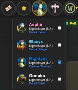 Jump between your linked characters from anywhere