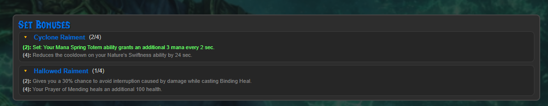 Surface active set bonuses and what they unlock