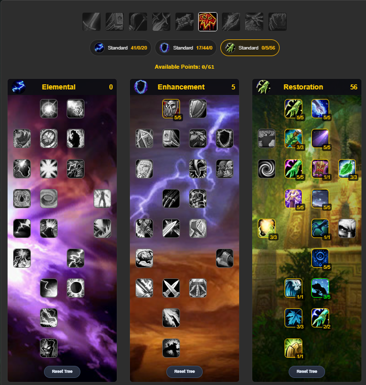 Plan, compare, and reset talent builds visually